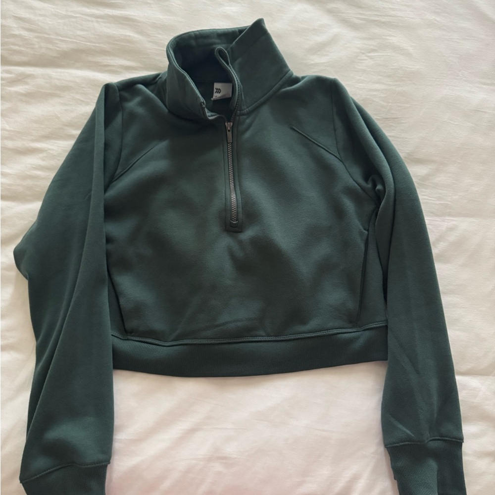 Women's Green Quarter-Zip Top